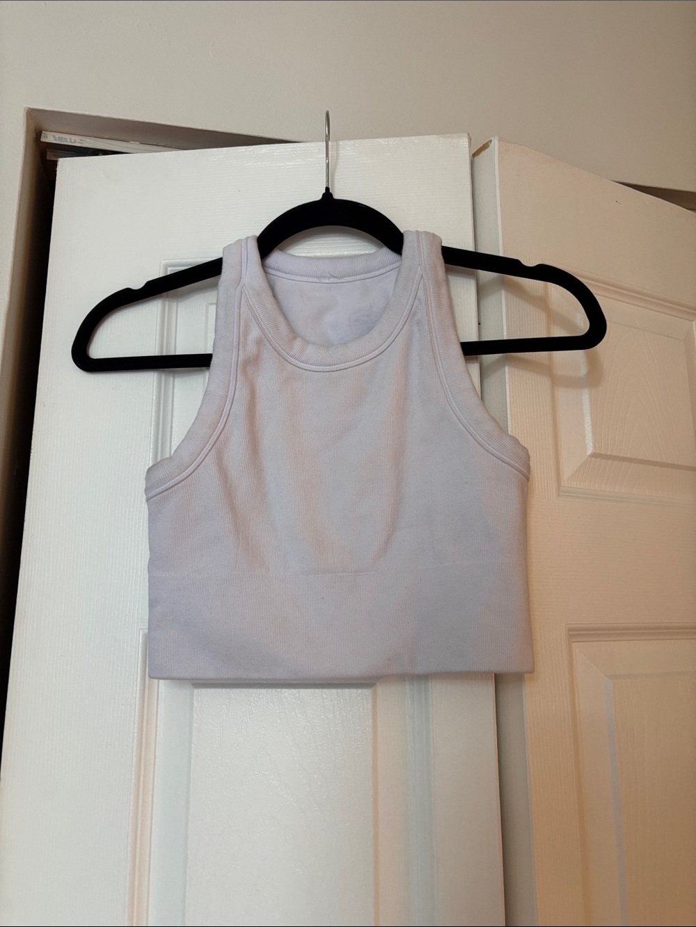 ALO Yoga white Ribbed Crop Tank